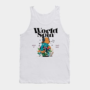 World spin: music record album Tank Top